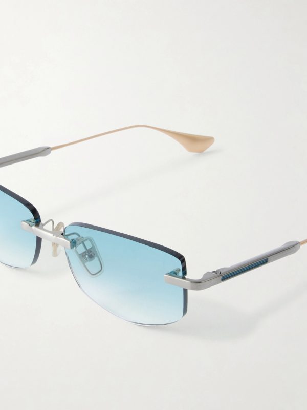 Trysim.75 Square-Frame Gold and Silver-Tone Titanium Sunglasses - CU Trysim.75 Square-Frame Gold and Silver-Tone Titanium Sunglasses - CU
