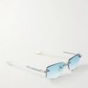 Trysim.75 Square-Frame Gold and Silver-Tone Titanium Sunglasses - FR Trysim.75 Square-Frame Gold and Silver-Tone Titanium Sunglasses - FR