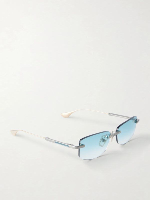 Trysim.75 Square-Frame Gold and Silver-Tone Titanium Sunglasses - FR Trysim.75 Square-Frame Gold and Silver-Tone Titanium Sunglasses - FR