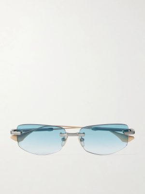 Trysim.75 Square-Frame Gold and Silver-Tone Titanium Sunglasses Trysim.75 Square-Frame Gold and Silver-Tone Titanium Sunglasses