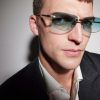 Trysim.75 Square-Frame Gold and Silver-Tone Titanium Sunglasses - OU Trysim.75 Square-Frame Gold and Silver-Tone Titanium Sunglasses - OU