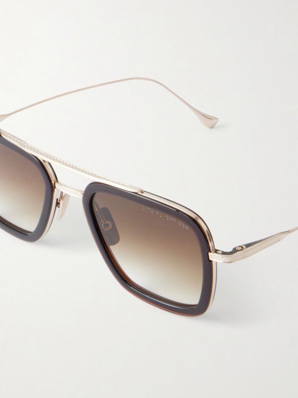 Flight.006 Aviator-Style Gold-Tone and Acetate Sunglasses - CU Flight.006 Aviator-Style Gold-Tone and Acetate Sunglasses - CU