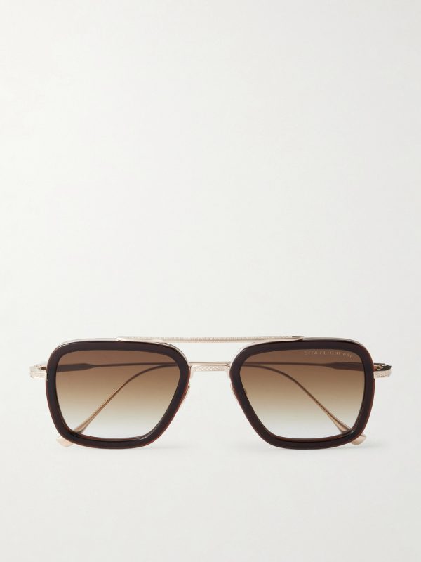 Flight.006 Aviator-Style Gold-Tone and Acetate Sunglasses Flight.006 Aviator-Style Gold-Tone and Acetate Sunglasses