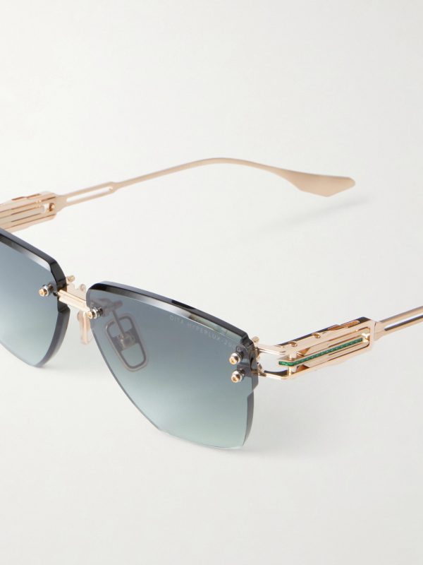 Hyperlux-2000 Square-Frame Gold-Tone Titanium Sunglasses - CU