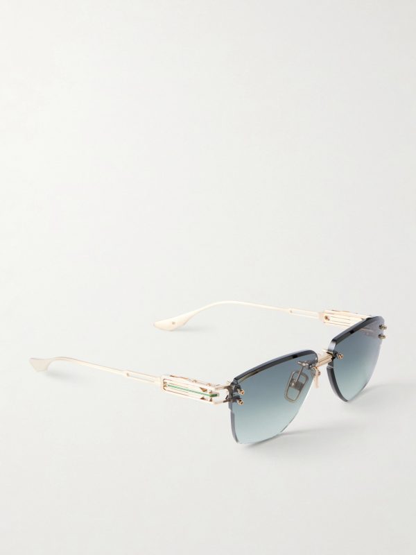 Hyperlux-2000 Square-Frame Gold-Tone Titanium Sunglasses - FR