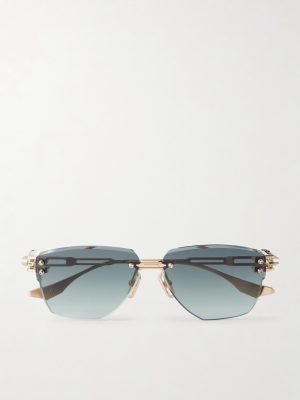 Hyperlux-2000 Square-Frame Gold-Tone Titanium Sunglasses Hyperlux-2000 Square-Frame Gold-Tone Titanium Sunglasses