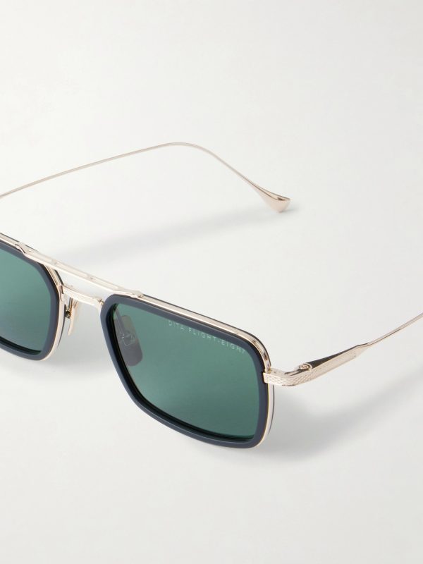 Flight.006 Aviator-Style Gold-Tone and Acetate Sunglasses - CU Flight.006 Aviator-Style Gold-Tone and Acetate Sunglasses - CU