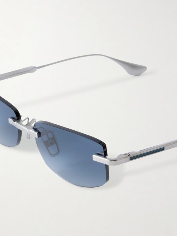 Trysim.75 Square-Frame Silver-Tone Titanium Sunglasses - CU Trysim.75 Square-Frame Silver-Tone Titanium Sunglasses - CU