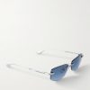 Trysim.75 Square-Frame Silver-Tone Titanium Sunglasses - FR Trysim.75 Square-Frame Silver-Tone Titanium Sunglasses - FR