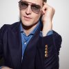Flight-Seven Aviator-Style Titanium Sunglasses - BK Flight-Seven Aviator-Style Titanium Sunglasses - BK