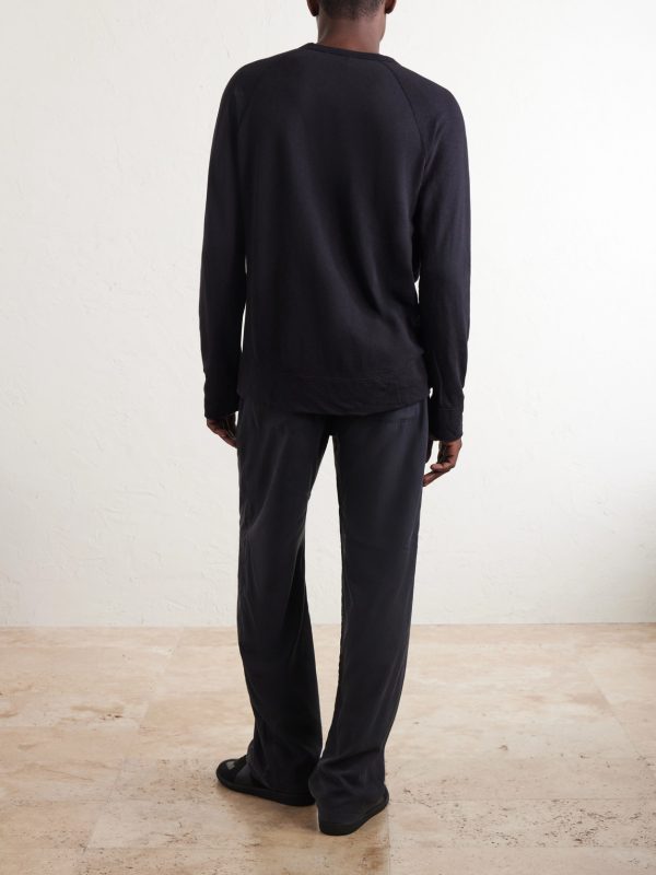 Garment-Dyed Loopback Supima Cotton-Jersey Sweatshirt - BK