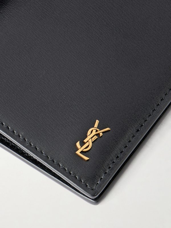 Tiny Cassandre Logo-Appliquéd Leather Bifold Wallet - CU