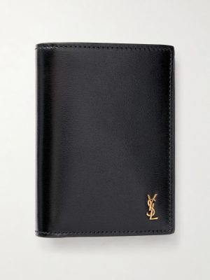 Tiny Cassandre Logo-Appliquéd Leather Bifold Wallet