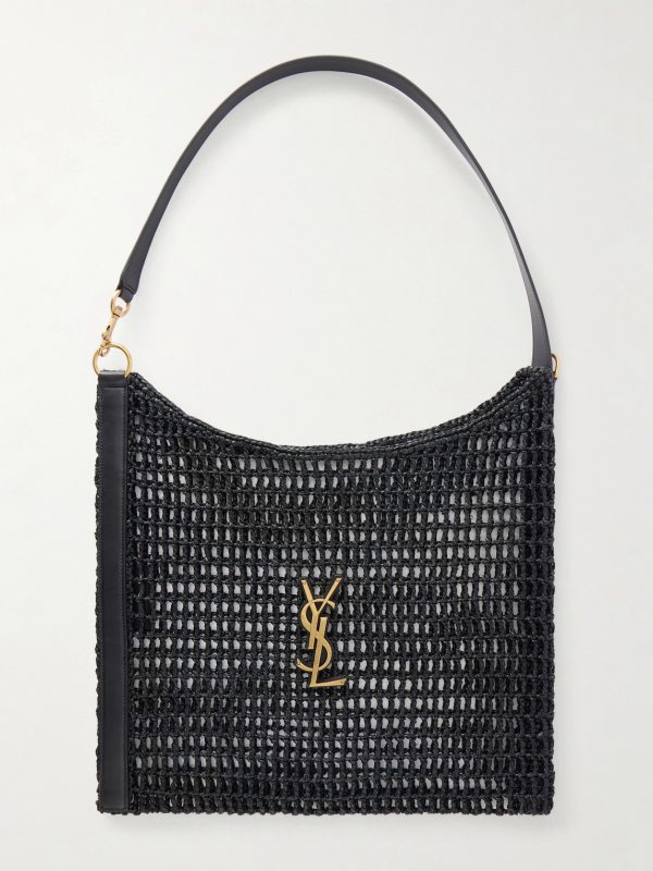 Oxalis Leather-Trimmed Raffia Tote Bag