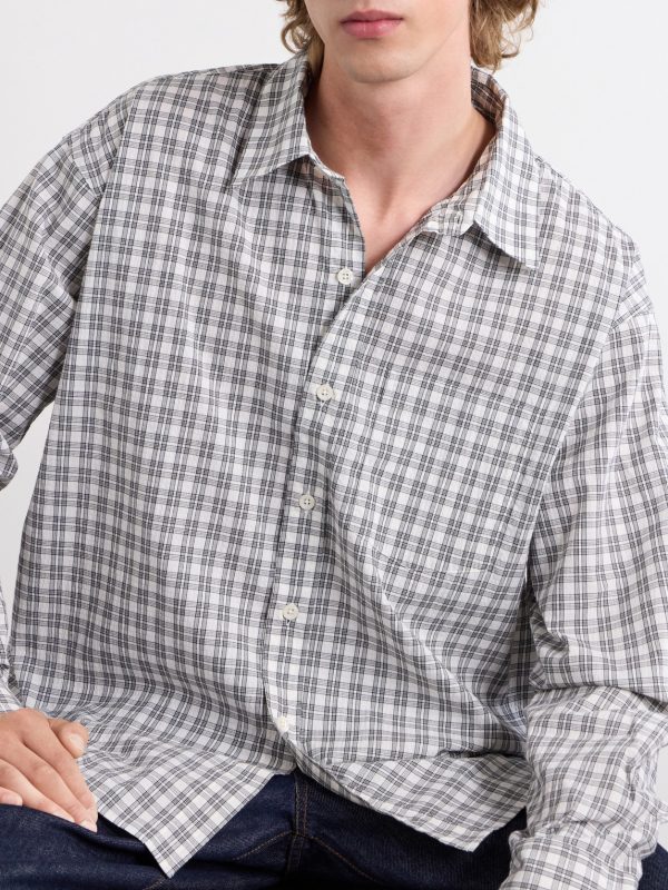Executive Checked Cotton-Blend Poplin Shirt - CU Executive Checked Cotton-Blend Poplin Shirt - CU