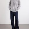 Executive Checked Cotton-Blend Poplin Shirt - OU Executive Checked Cotton-Blend Poplin Shirt - OU