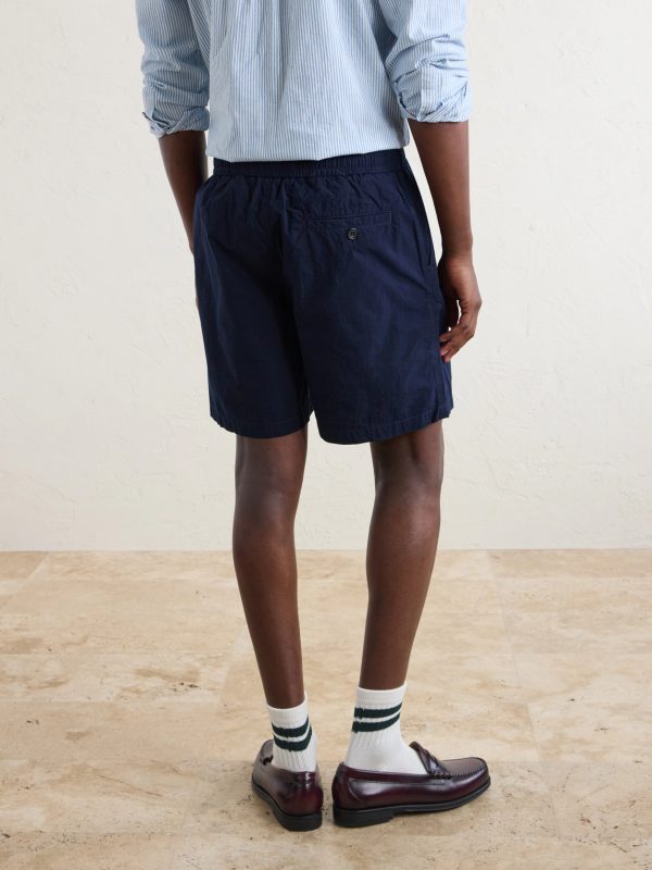 Straight-Leg Cotton Drawstring Shorts - BK Straight-Leg Cotton Drawstring Shorts - BK