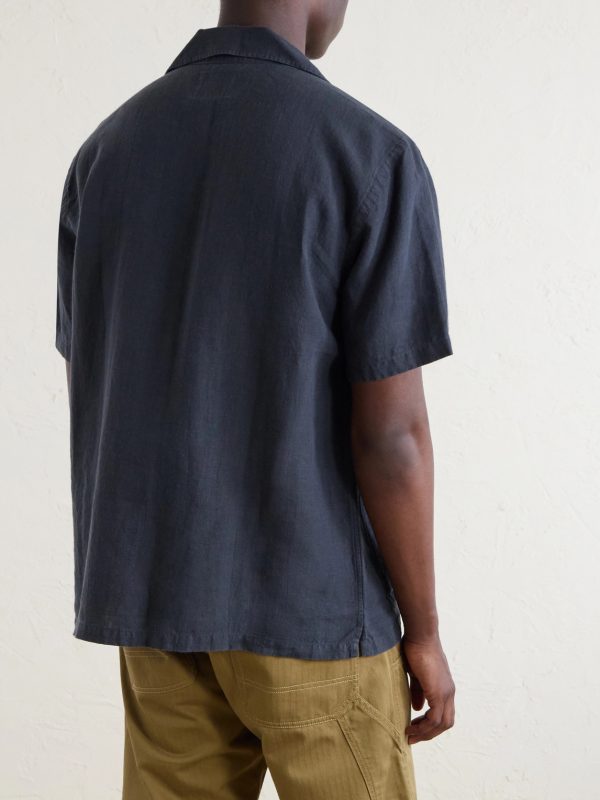 Camp-Collar Linen Shirt - BK Camp-Collar Linen Shirt - BK