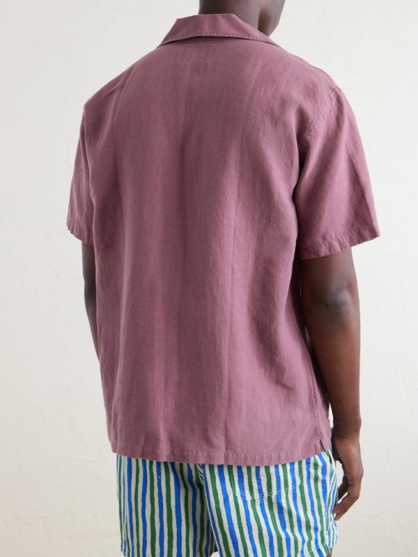Camp-Collar Linen Shirt - BK Camp-Collar Linen Shirt - BK