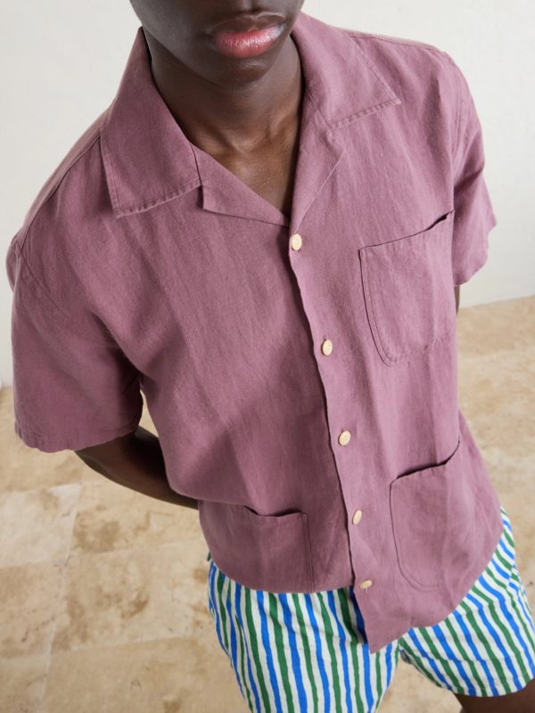 Camp-Collar Linen Shirt - CU Camp-Collar Linen Shirt - CU