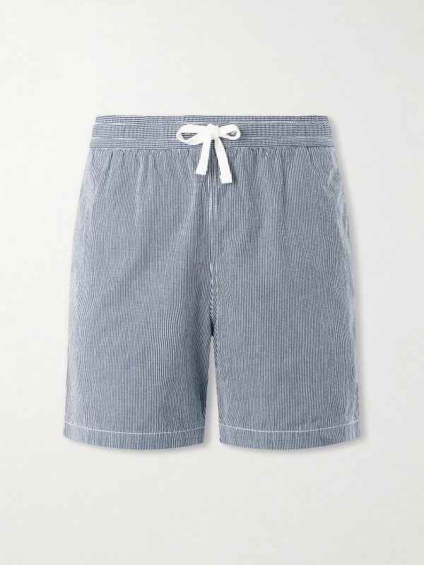 Straight-Leg Striped Cotton Drawstring Shorts Straight-Leg Striped Cotton Drawstring Shorts