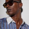 Thomas-02 Round-Frame Acetate Sunglasses - BK Thomas-02 Round-Frame Acetate Sunglasses - BK