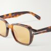 Ezra-02 Square-Frame Tortoiseshell Acetate Sunglasses - CU Ezra-02 Square-Frame Tortoiseshell Acetate Sunglasses - CU
