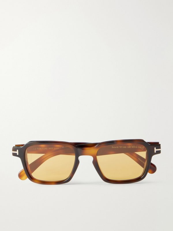Ezra-02 Square-Frame Tortoiseshell Acetate Sunglasses Ezra-02 Square-Frame Tortoiseshell Acetate Sunglasses
