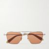 + Nick Fouquet Nellcôte Square Frame Metal Sunglasses + Nick Fouquet Nellcôte Square Frame Metal Sunglasses