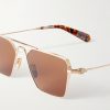 + Nick Fouquet Nellcôte Square Frame Metal Sunglasses - CU