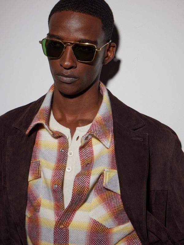+ Nick Fouquet Nellcôte Square Frame Metal Sunglasses - BK + Nick Fouquet Nellcôte Square Frame Metal Sunglasses - BK