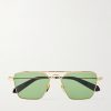 + Nick Fouquet Nellcôte Square Frame Metal Sunglasses + Nick Fouquet Nellcôte Square Frame Metal Sunglasses