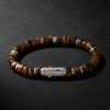 Heishi Sterling Silver Tiger Eye Beaded Bracelet