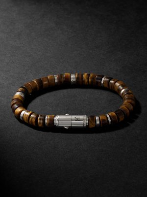 Heishi Sterling Silver Tiger Eye Beaded Bracelet Heishi Sterling Silver Tiger Eye Beaded Bracelet