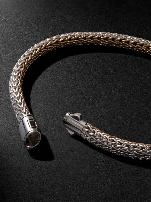 Icon Reversible 14-Karat Gold and Sterling Silver Bracelet - BK Icon Reversible 14-Karat Gold and Sterling Silver Bracelet - BK