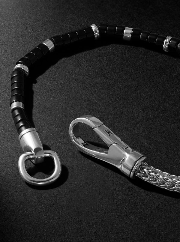 Heishi Sterling Silver and Onyx Beaded Bracelet - BK