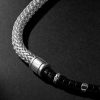 Heishi Sterling Silver and Onyx Beaded Bracelet - CU
