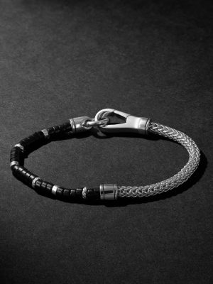 Heishi Sterling Silver and Onyx Beaded Bracelet Heishi Sterling Silver and Onyx Beaded Bracelet