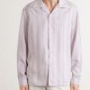 Striped Camp-Collar Silk Shirt - FR
