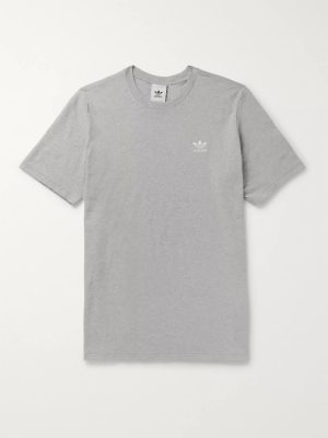 Trefoil Essentials Mélange Cotton-Jersey T-Shirt Trefoil Essentials Mélange Cotton-Jersey T-Shirt