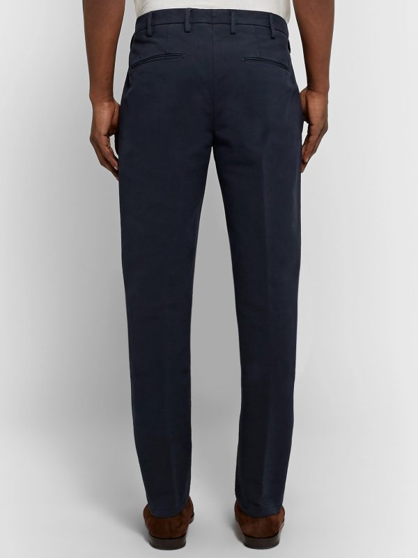 Tapered Stretch-Cotton Ottoman Trousers - BK Tapered Stretch-Cotton Ottoman Trousers - BK
