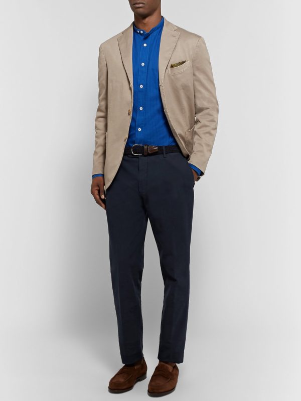 Tapered Stretch-Cotton Ottoman Trousers - OU Tapered Stretch-Cotton Ottoman Trousers - OU