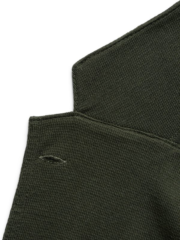 Dark-Green Slim-Fit Unstructured Cotton Blazer - E1 Dark-Green Slim-Fit Unstructured Cotton Blazer - E1
