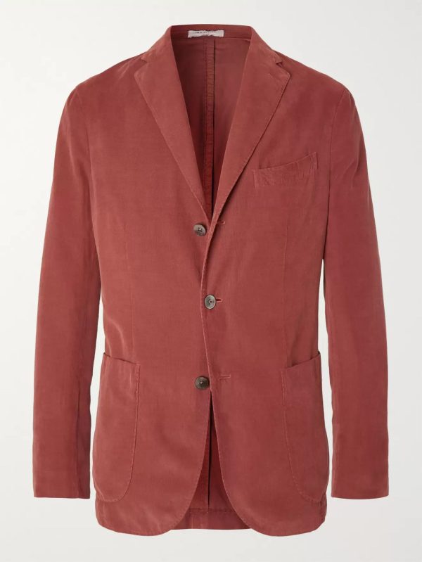 Brick Slim-Fit Unstructured Cotton-Corduroy Blazer Brick Slim-Fit Unstructured Cotton-Corduroy Blazer