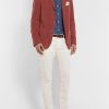 Brick Slim-Fit Unstructured Cotton-Corduroy Blazer - OU Brick Slim-Fit Unstructured Cotton-Corduroy Blazer - OU
