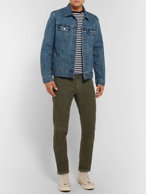 Slim-Fit Stretch-Cotton Corduroy Trousers - OU Slim-Fit Stretch-Cotton Corduroy Trousers - OU