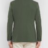 Forest-Green Unstructured Cotton-Seersucker Blazer - BK Forest-Green Unstructured Cotton-Seersucker Blazer - BK