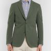 Forest-Green Unstructured Cotton-Seersucker Blazer - FR Forest-Green Unstructured Cotton-Seersucker Blazer - FR