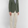 Forest-Green Unstructured Cotton-Seersucker Blazer - OU Forest-Green Unstructured Cotton-Seersucker Blazer - OU