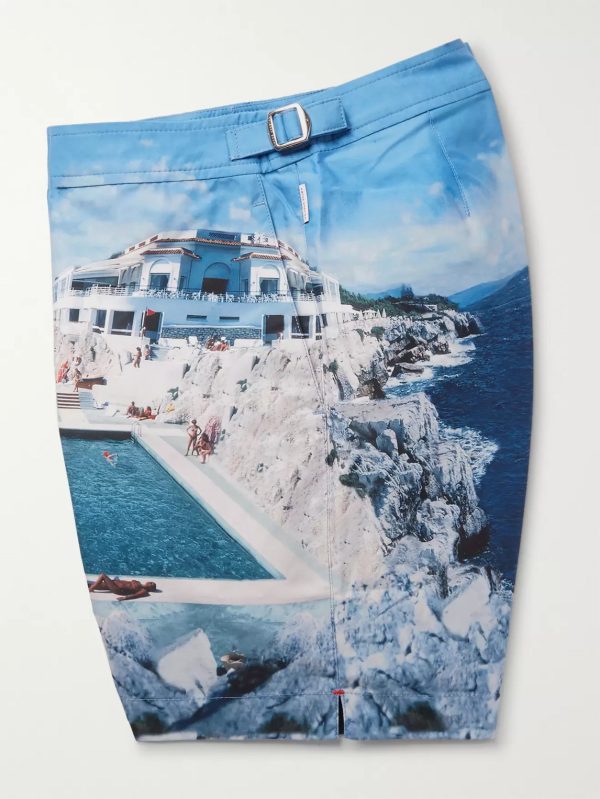 Bulldog Straight-Leg Mid-Length Printed Swim Shorts - E2 Bulldog Straight-Leg Mid-Length Printed Swim Shorts - E2